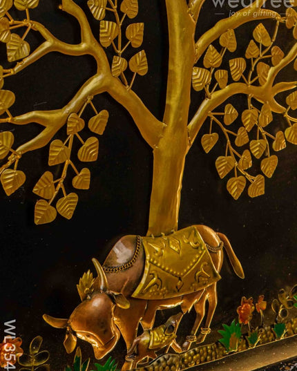 Metal Tree With Cow Frame - Wl3544 Decor Hanging