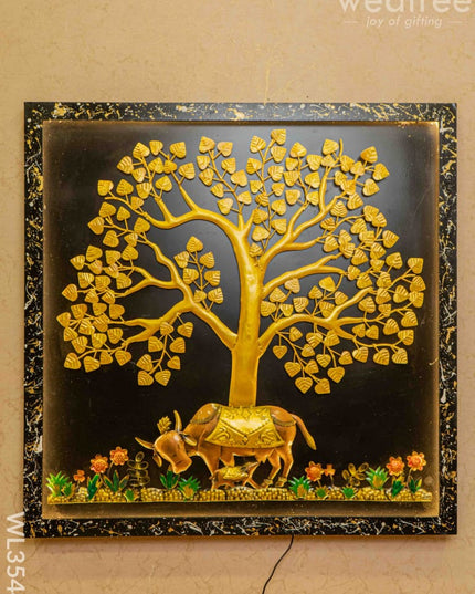 Metal Tree With Cow Frame - Wl3544 Decor Hanging