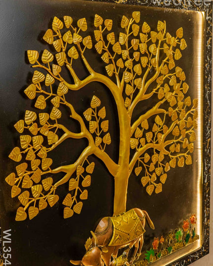 Metal Tree With Cow Frame - Wl3544 Decor Hanging