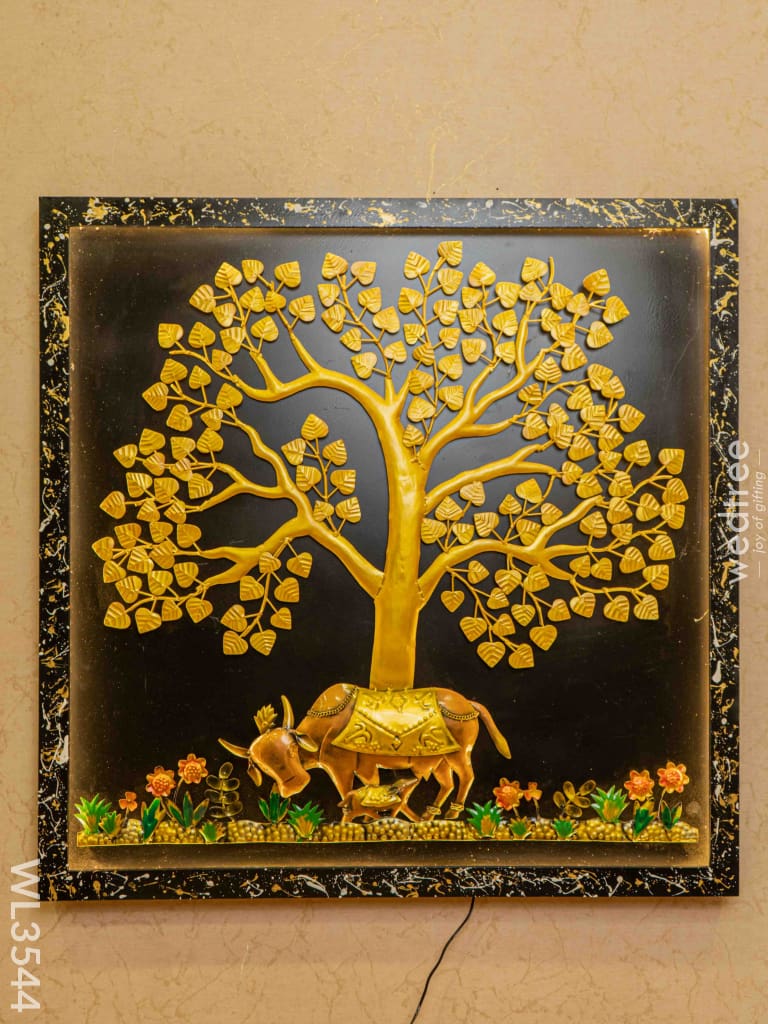 Metal Tree With Cow Frame - Wl3544 Decor Hanging