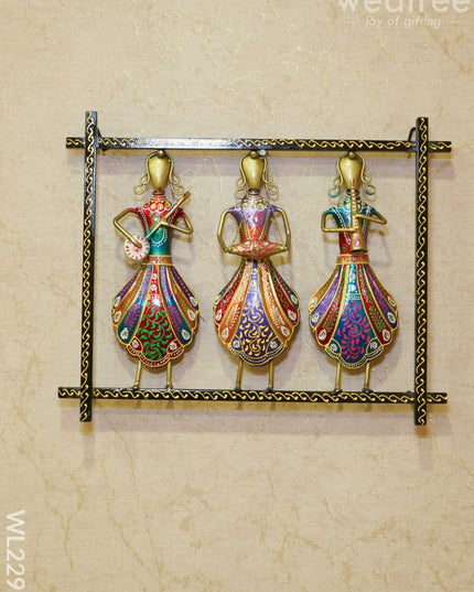 Metal Tribal Multi Colour Musicians Wall Hanging Frame - Wl2291 Decor