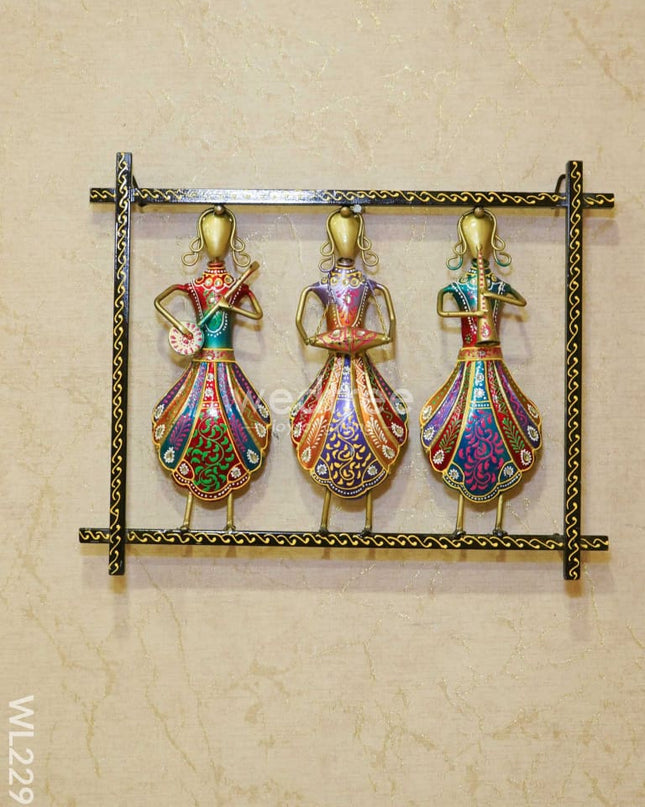 Metal Tribal Multi Colour Musicians Wall Hanging Frame - Wl2291 Decor