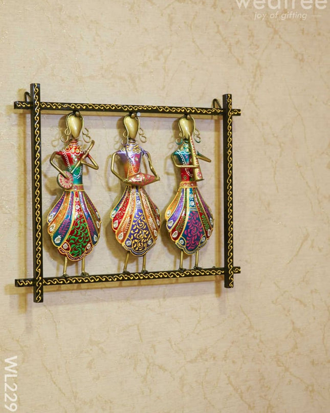 Metal Tribal Multi Colour Musicians Wall Hanging Frame - Wl2291 Decor