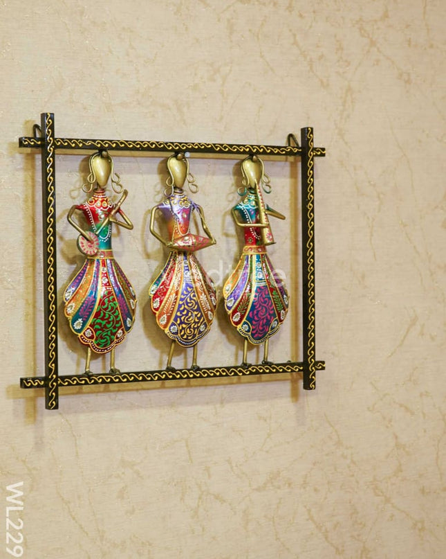 Metal Tribal Multi Colour Musicians Wall Hanging Frame - Wl2291 Decor
