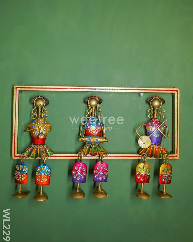 Metal Tribal Musicians Wall Hanging Frame - Wl2292 Decor
