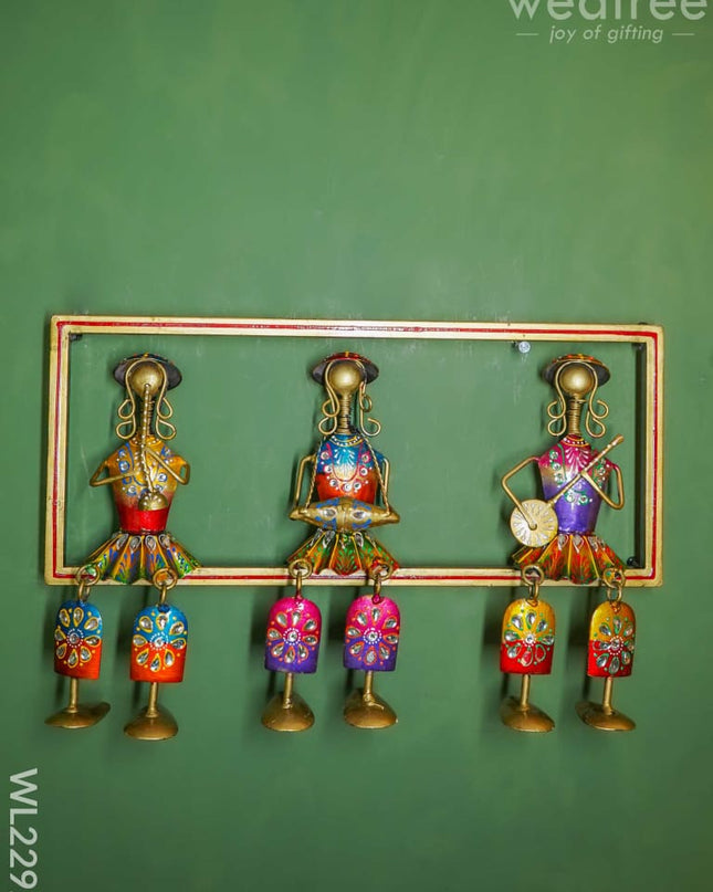 Metal Tribal Musicians Wall Hanging Frame - Wl2292 Decor