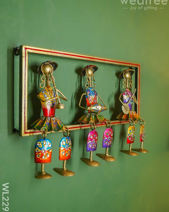 Metal Tribal Musicians Wall Hanging Frame - Wl2292 Decor