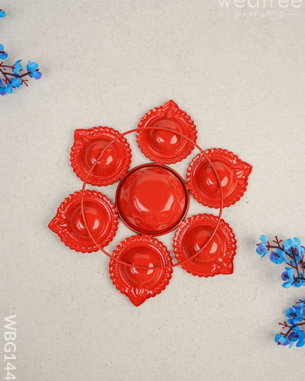 Metal Urli With 6 Diya - Wbg1442 Decor