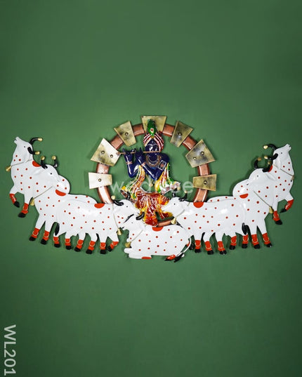 Metal Wall Decor - Led Krishna With Cows Wl2015 Hanging