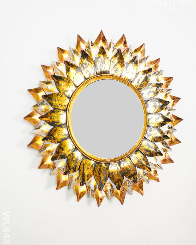 Metal Decor Mirror - Gold And Black Wl4485 Mirrors