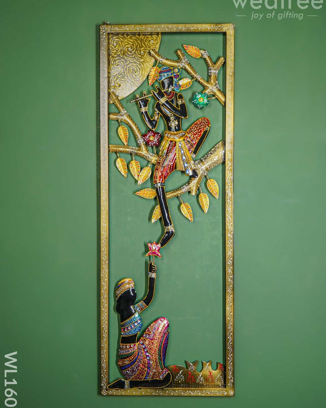 Metal Wall Hanging Frame - Mural Krishna Wl1609 Decor