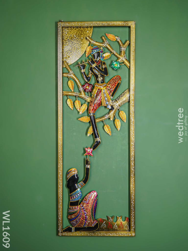 Metal Wall Hanging Frame - Mural Krishna Wl1609 Decor
