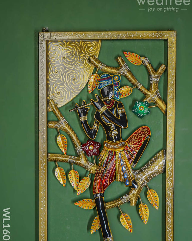 Metal Wall Hanging Frame - Mural Krishna Wl1609 Decor