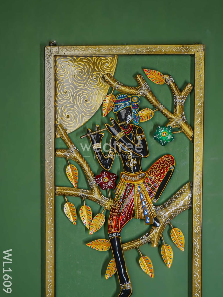 Metal Wall Hanging Frame Mural Krishna WL1609 – Wedtree