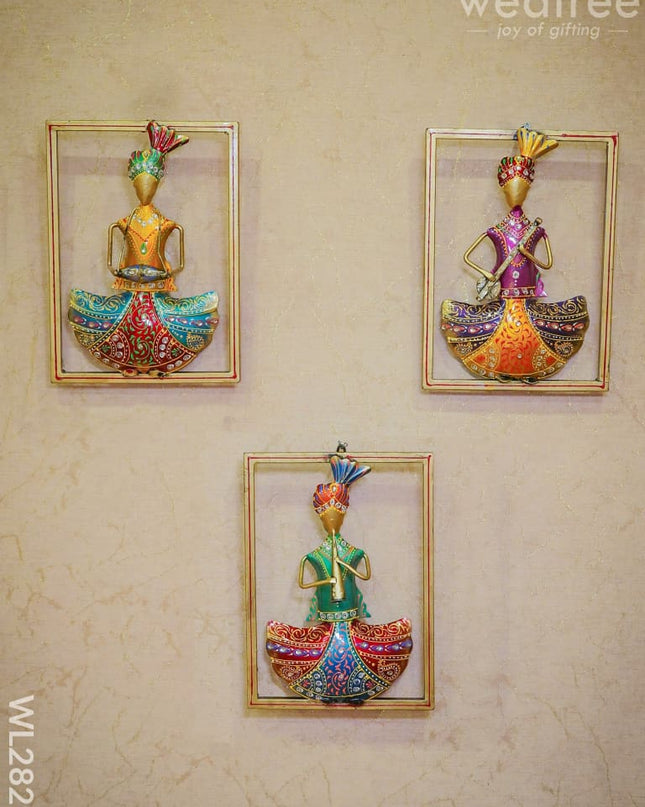 Metal Wall Hanging Musician Frame (Set Of 3) - Wl2829 Decor