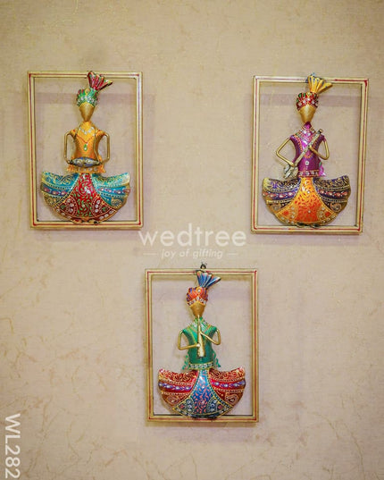 Metal Wall Hanging Musician Frame (Set Of 3) - Wl2829 Decor