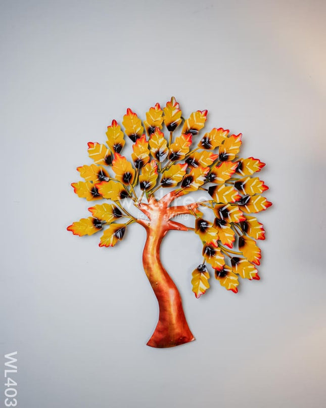 Metal Wall Hanging Tree With Yellow Leaves - Wl4038 Decor Showpiece