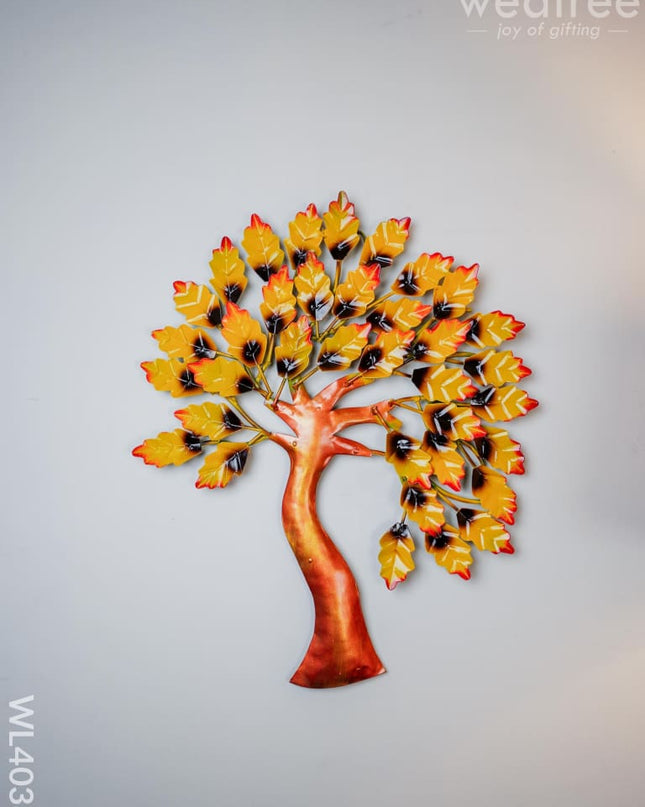 Metal Wall Hanging Tree With Yellow Leaves - Wl4038 Decor Showpiece