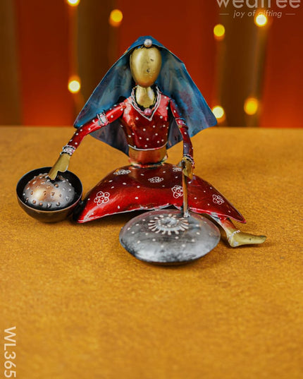 Metal Working Lady Showpiece - Wl3655 Decor