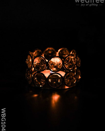 Mini Crystal T Light Holder - Wbg1047 Diyas & Candle Holders