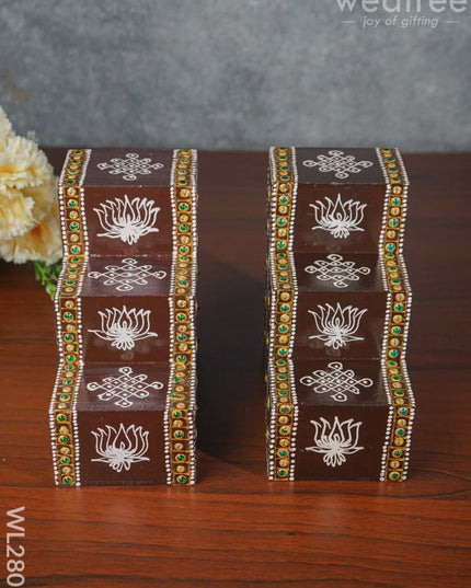 Mini Hand Painted Diya Padi - Set Of 2 Wl2807 Golu /