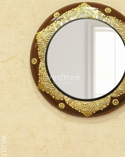 Mirrors - Polished Brass With Floral Design In Brown Base Wl0175