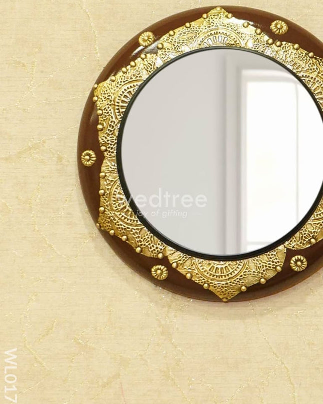 Mirrors - Polished Brass With Floral Design In Brown Base Wl0175