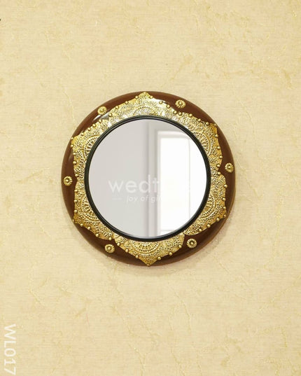 Mirrors - Polished Brass With Floral Design In Brown Base Wl0175 12Inches