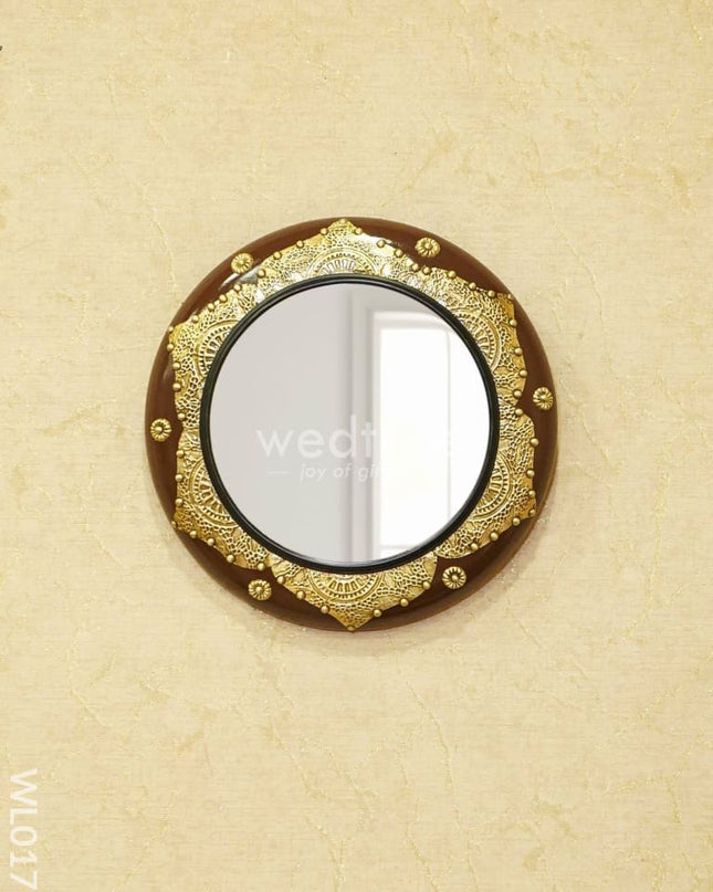 Mirrors - Polished Brass With Floral Design In Brown Base Wl0175 12Inches