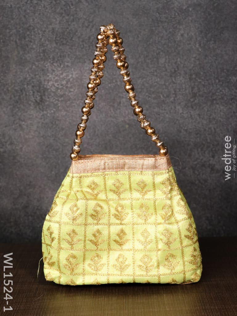 Mixed Colour Potli Bag With Golden Embroidery - Wl1524 Premium Bags