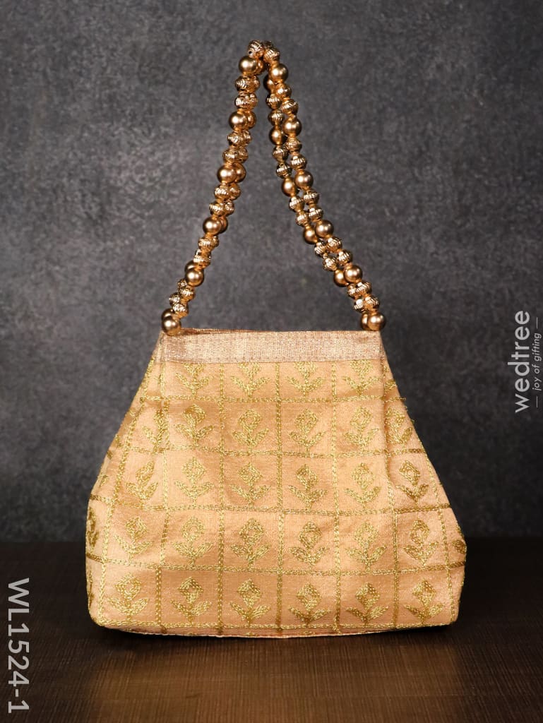 Mixed Colour Potli Bag With Golden Embroidery - Wl1524 Premium Bags