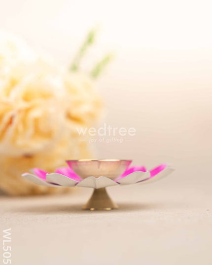 Mugal Art Themed Metal Tray with Dry Fruit Jar and Diya Set - WL5055 Metal Decor Utility