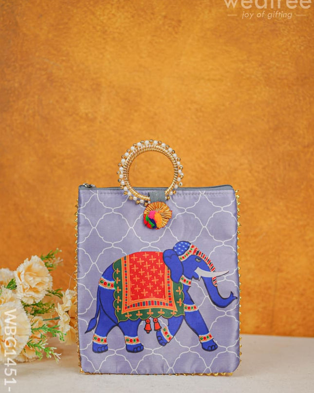 Multi Color - Elephant Digital Printed Hand Bags Wbg1451 Fabric Bags