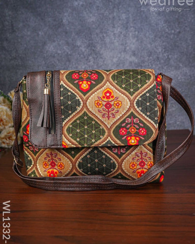 Multi-Color Fabric & Leather Sling Bag - Wl1332-1 Bags