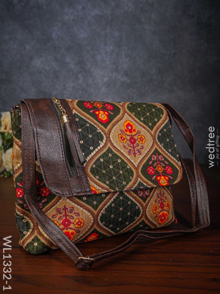 Multi-Color Fabric & Leather Sling Bag - Wl1332-1 Bags
