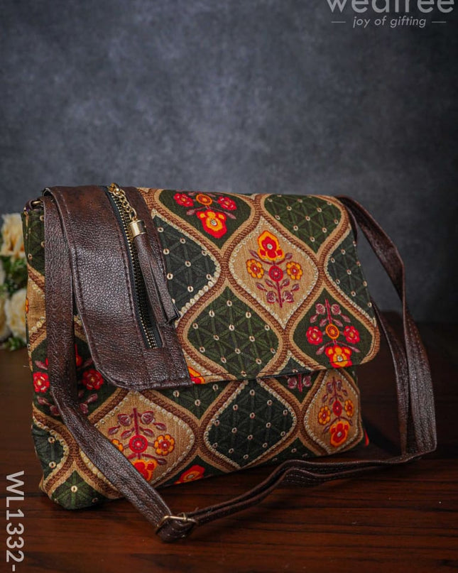 Multi-Color Fabric & Leather Sling Bag - Wl1332-1 Bags