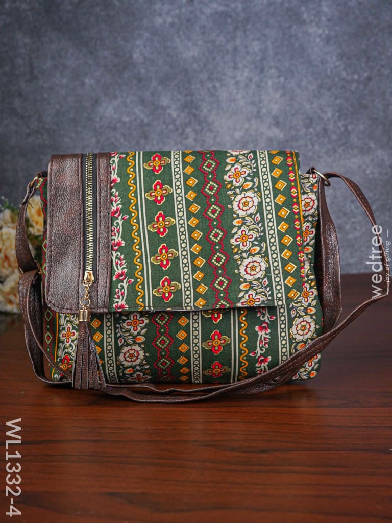 Multi-Color Fabric & Leather Sling Bag - Wl1332-4 Bags