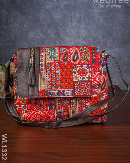 Multi-Color Fabric & Leather Sling Bag - Wl1332-6 Bags