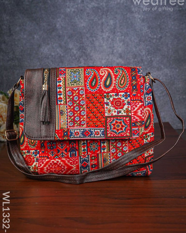 Multi-Color Fabric & Leather Sling Bag - Wl1332-6 Bags