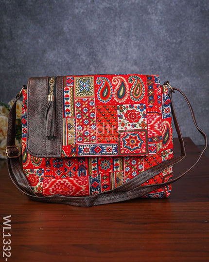 Multi-Color Fabric & Leather Sling Bag - Wl1332-6 Bags