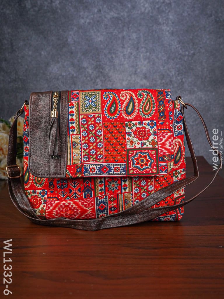 Multi-Color Fabric & Leather Sling Bag - Wl1332-6 Bags