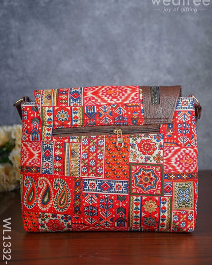 Multi-Color Fabric & Leather Sling Bag - Wl1332-6 Bags