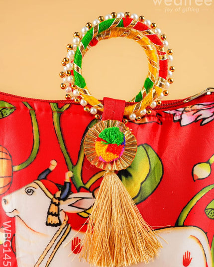 Multi Color - Pichwai Hand bags - WBG1450 - Potli Bags
