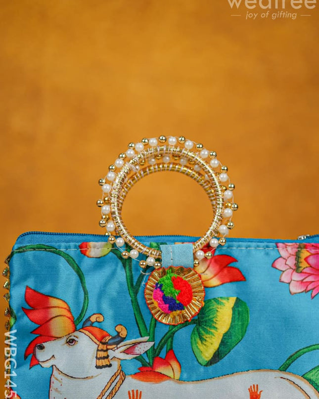 Multi Color - Pichwai Hand bags - WBG1450 - Potli Bags
