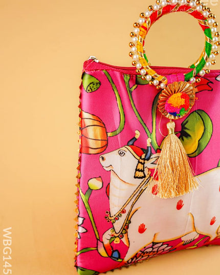 Multi Color - Pichwai Hand bags - WBG1450 - Potli Bags