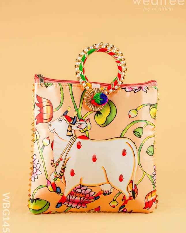 Multi Color - Pichwai Hand bags - WBG1450 - Potli Bags