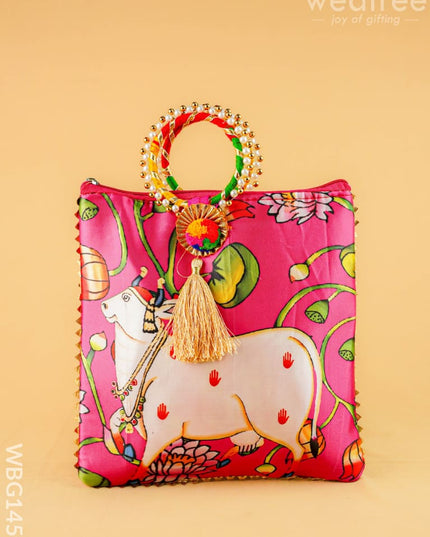 Multi Color - Pichwai Hand bags - WBG1450 - Potli Bags