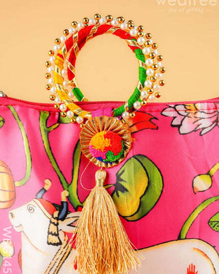 Multi Color - Pichwai Hand bags - WBG1450 - Potli Bags