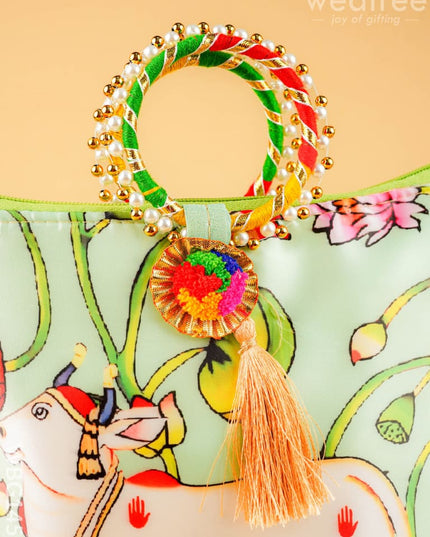 Multi Color - Pichwai Hand bags - WBG1450 - Potli Bags