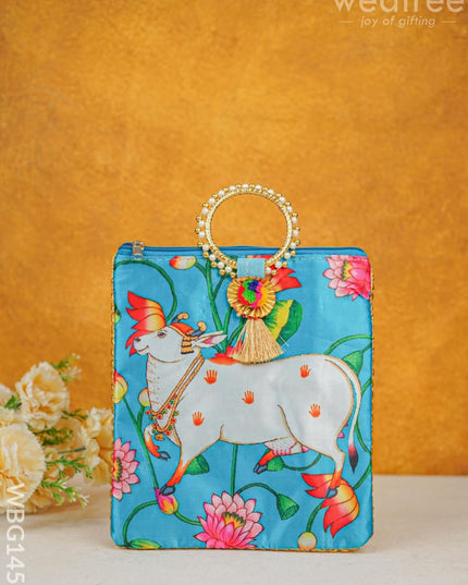 Multi Color - Pichwai Digital Printed Hand Bags Wbg1450 Fabric Bags